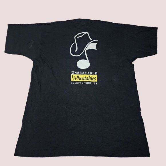 VTG Unbeatable Wheatables Country Tour '94 Black T-Shirt Made in USA Keebler XL - Picture 5 of 8
